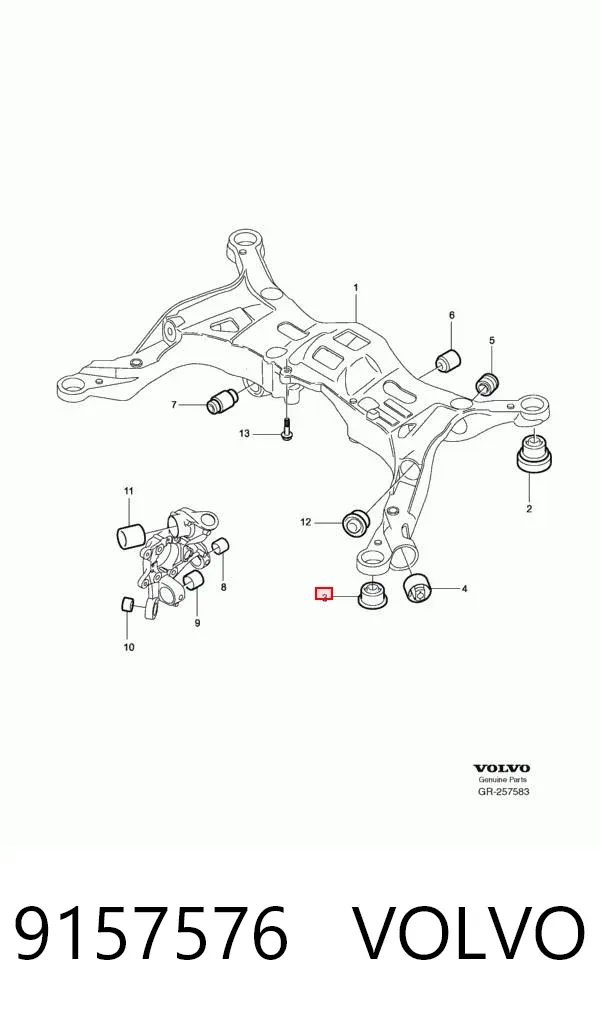 Silentblock tylnej belki 9157576 Volvo