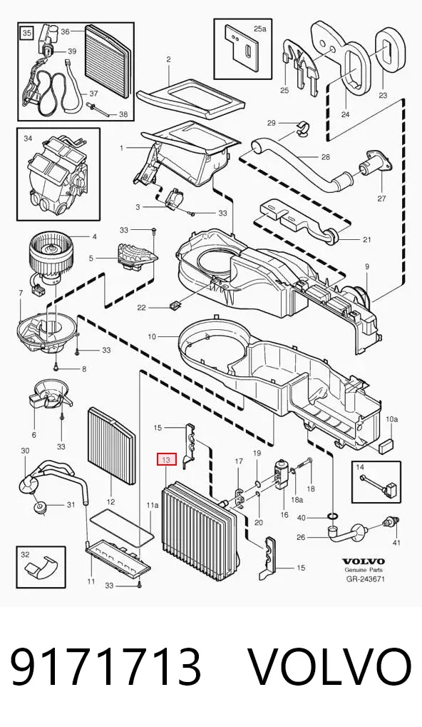 Parownik klimatyzacji 9171713 Volvo