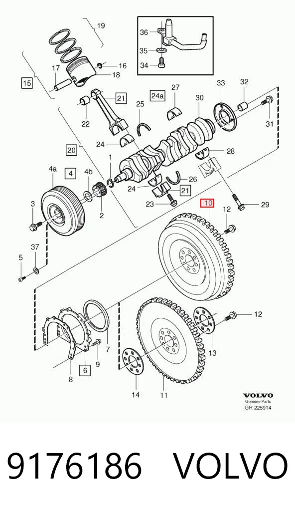 Koło zamachowe silnika 9176186 Volvo