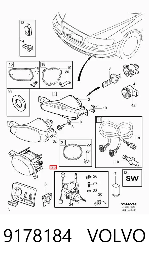 Lampa przeciwmgielna lewa 9178184 Volvo