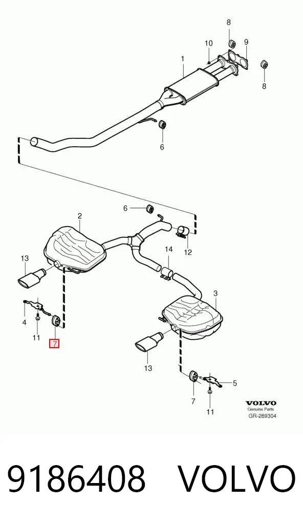Poduszka mocowania tłumika 9186408 Volvo