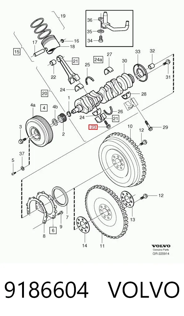 Śruba korbowodu 9186604 Volvo