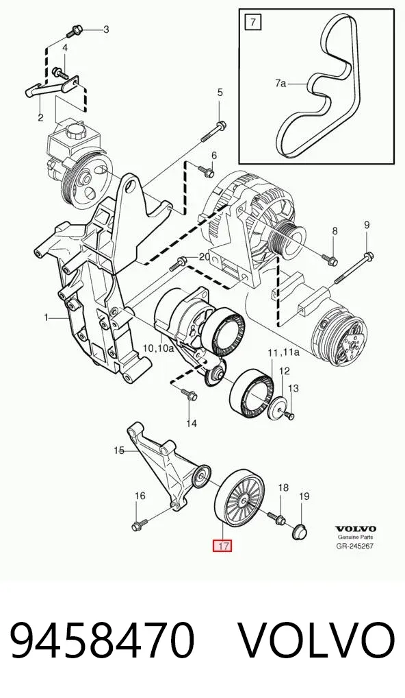 Rolka prowadząca, kierunkowa paska napędowego 9458470 Volvo