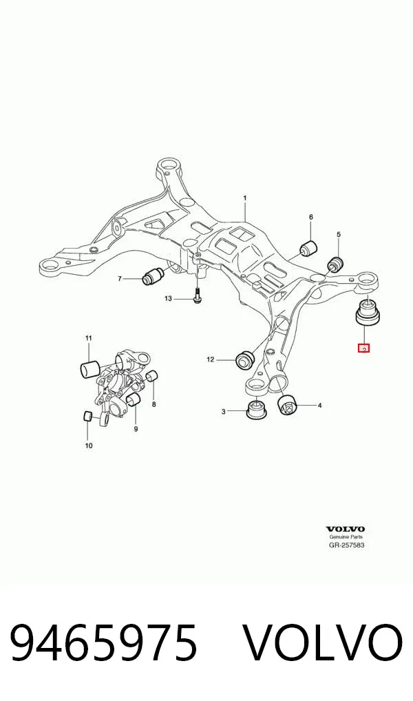 Silentblock tylnej belki 9465975 Volvo