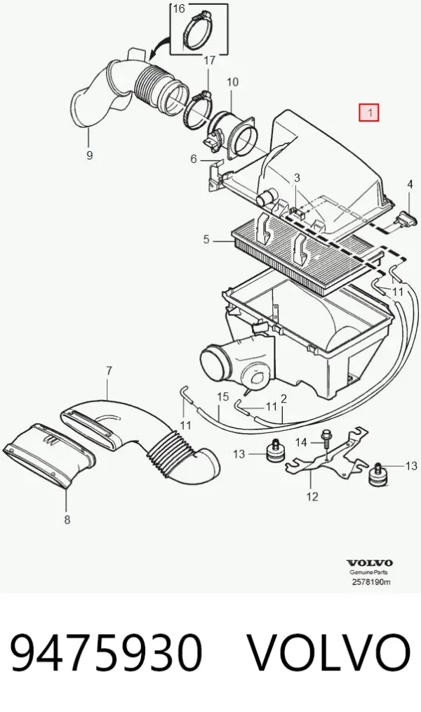 Obudowa filtra powietrza Volvo S80 I