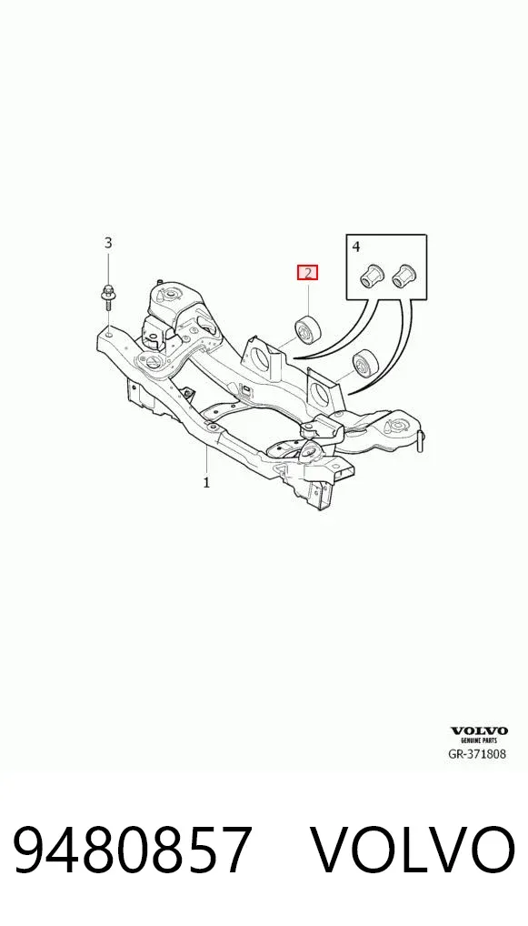 Silentblock tylnej belki 9480857 Volvo