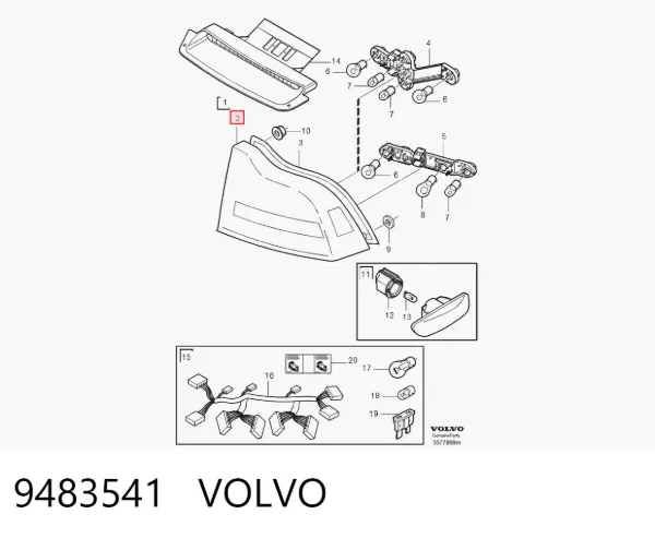 Lampa zespolona tylna prawa Volvo S60 I