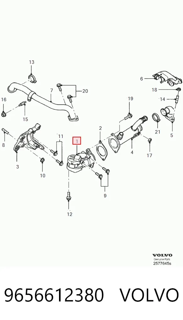 Zawór recyrkulacji spalin EGR 9656612380 Volvo