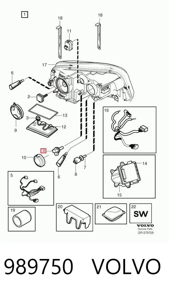 Żarówka halogenowa 989750 Volvo