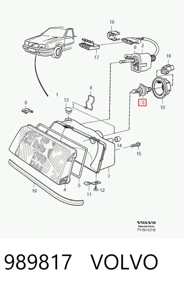 Żarówka halogenowa 989817 Volvo