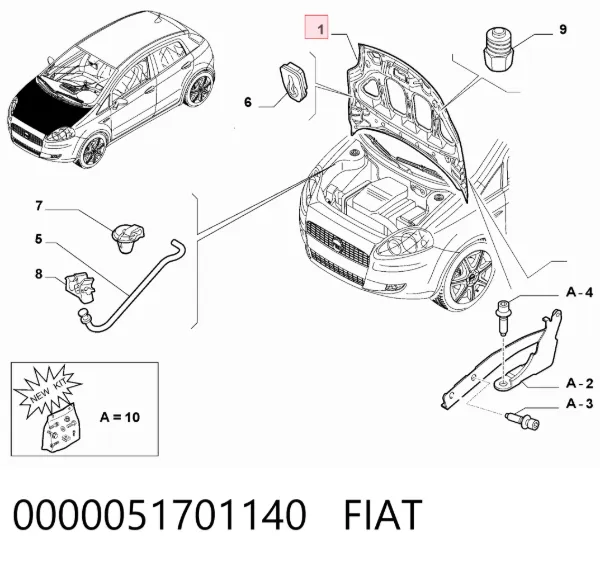 Maska silnika Fiat Punto GRAND