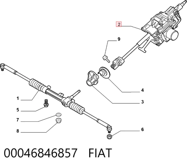 Kolumna (wał) kierownicza (kierownicy) Fiat Stilo 192