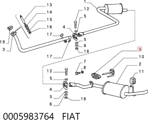 Poduszka mocowania tłumika 0005983764 Fiat/Alfa/Lancia