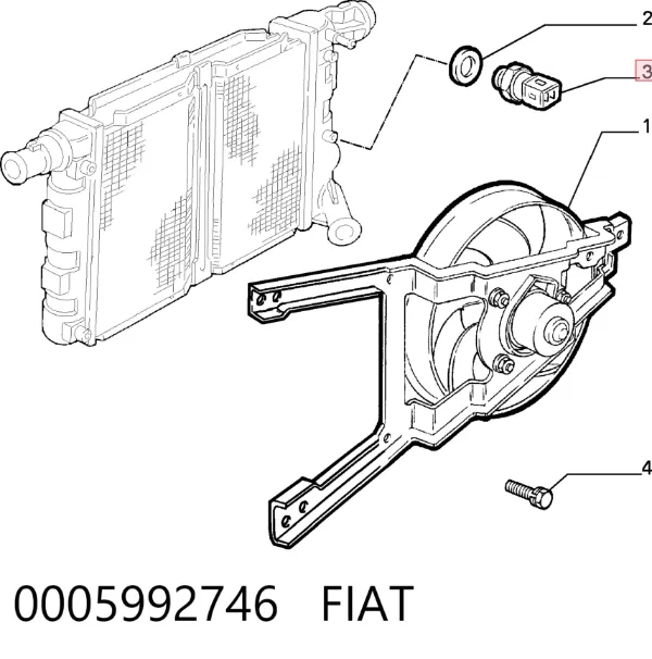 Czujnik temperatury płynu chłodzącego (włączenia wentylatora chłodnicy) 0005992746 Fiat/Alfa/Lancia