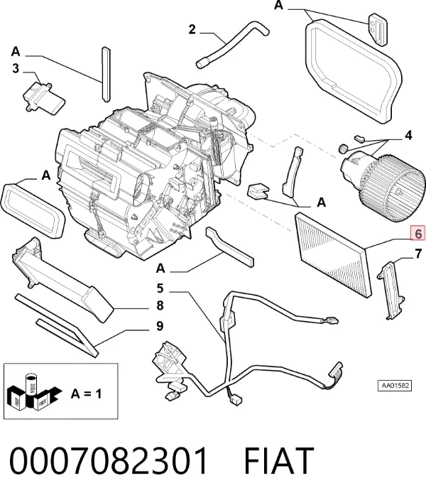 Filtr kabiny 0007082301 Fiat/Alfa/Lancia