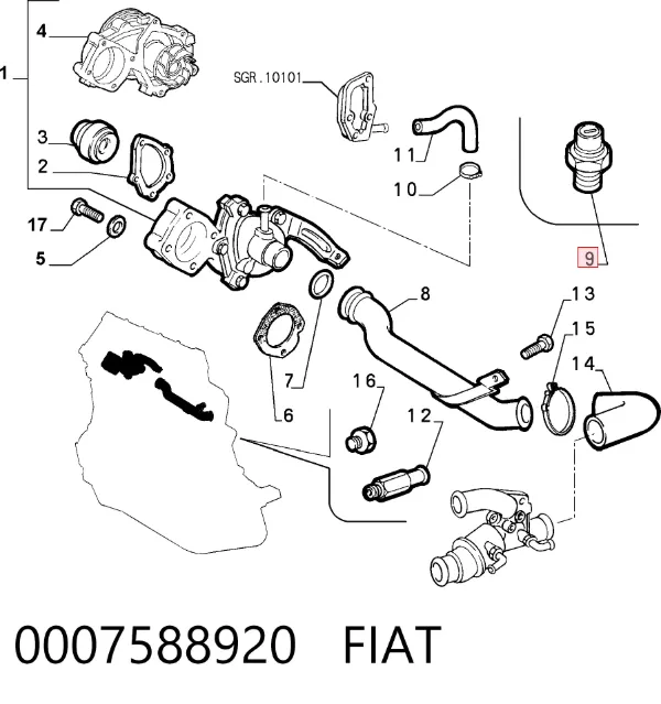 Czujnik temperatury płynu chłodzącego 0007588920 Fiat/Alfa/Lancia