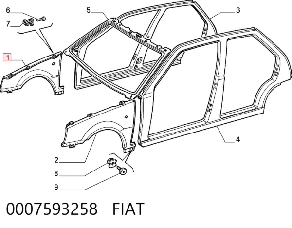 Błotnik przedni prawy Fiat Tempra 159
