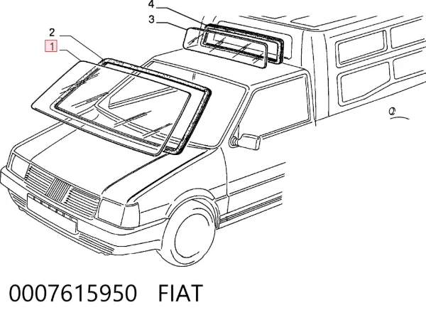 Szyba przednia 0007615950 Fiat/Alfa/Lancia