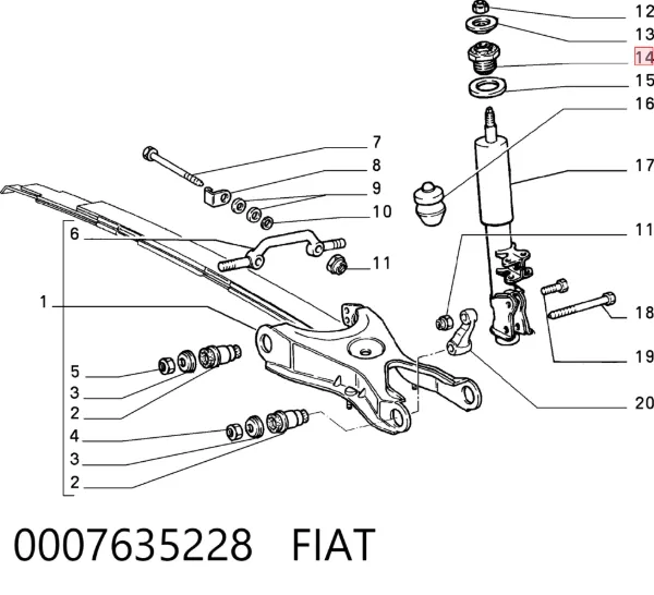 Poduszka amortyzatora tylnego 0007635228 Fiat/Alfa/Lancia