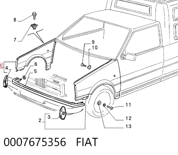 Błotnik przedni prawy Fiat Fiorino 146 Uno