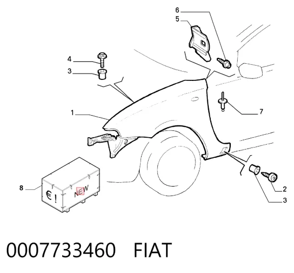 Błotnik przedni prawy Fiat Punto I