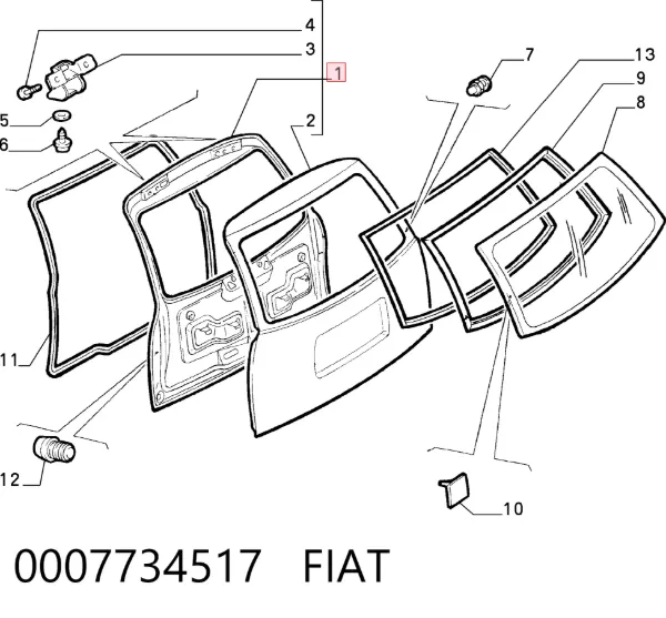 Drzwi tylne (bagażnika 3/5) Fiat Punto I