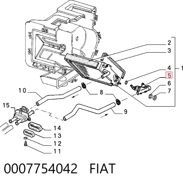 Zawór nagrzewnicy (ogrzewacza) 0007754042 Fiat/Alfa/Lancia