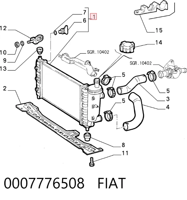 Chłodnica silnika 0007776508 Fiat/Alfa/Lancia