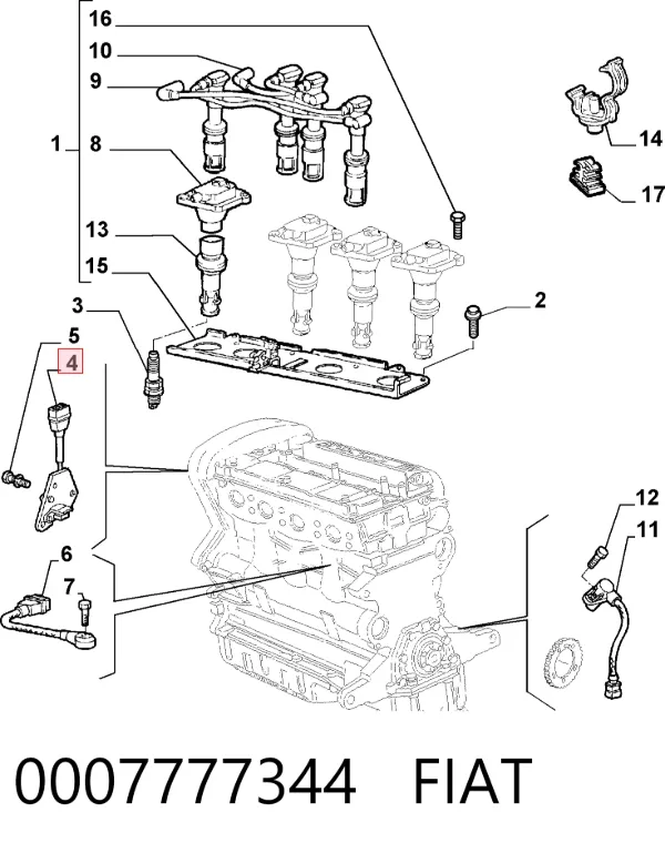 Czujnik położenia wałka rozrządu 0007777344 Fiat/Alfa/Lancia