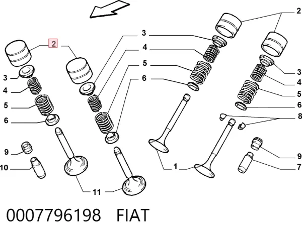 Kompensator hydrauliczny (popychacz hydrauliczny), popychacz zaworu 0007796198 Fiat/Alfa/Lancia