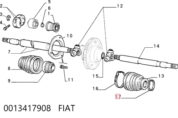 Uchwyt mocowania maglownicy 0013417908 Fiat/Alfa/Lancia