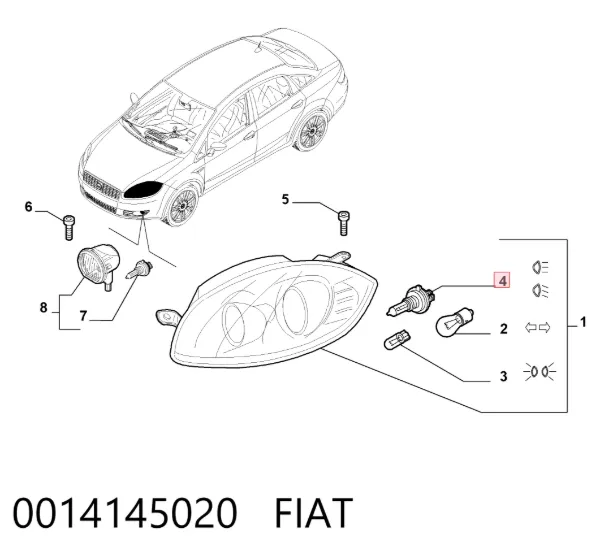 Żarówka halogenowa 0014145020 Fiat/Alfa/Lancia