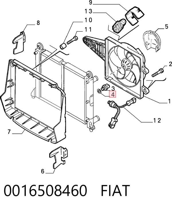 Uszczelka napinacza łańcucha rozrządu 0016508460 Fiat/Alfa/Lancia