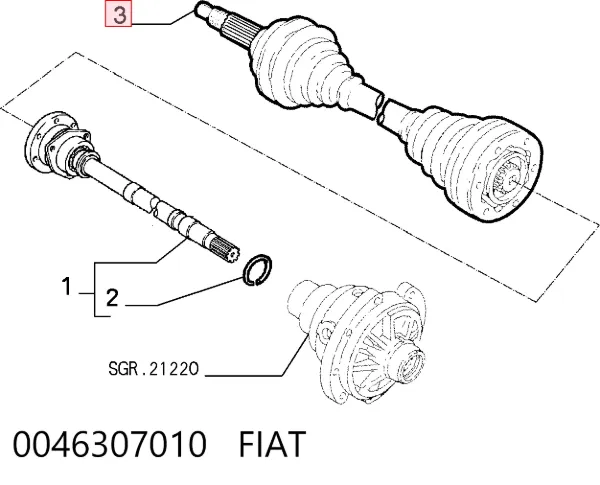 Półoś napędowa przednia prawa Alfa Romeo 146 930