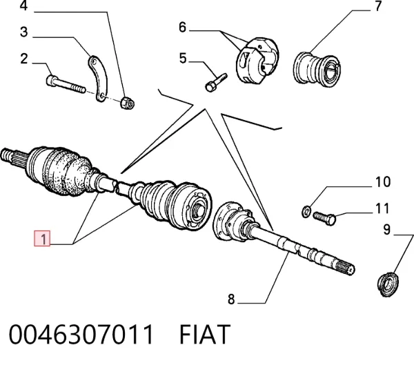 Półoś napędowa przednia Alfa Romeo 146 930