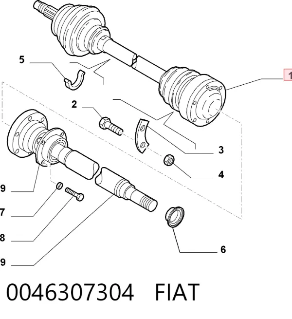 Półoś napędowa przednia Alfa Romeo 156 932