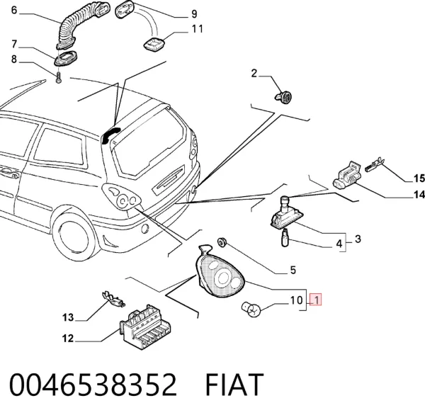 Lampa zespolona tylna prawa Fiat Bravo I