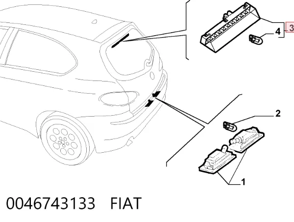 Lampa stop tylna dodatkowa Alfa Romeo 147 937