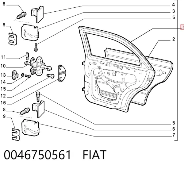 Drzwi tylne prawe Fiat Brava 182