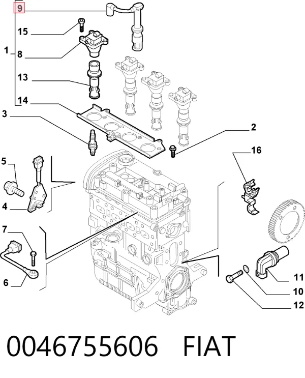 Zestaw przewodów wysokiego napięcia 0046755606 Fiat/Alfa/Lancia