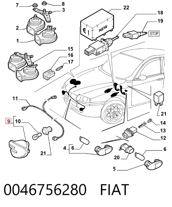 Kierunkowskaz prawy 0046756280 Fiat/Alfa/Lancia