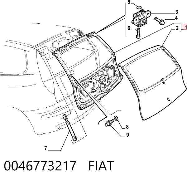 Drzwi tylne (bagażnika 3/5) Fiat Punto II