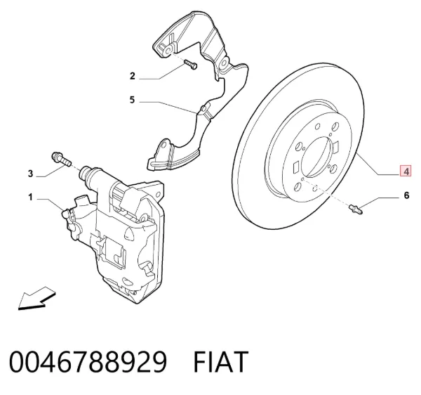 Tarcza hamulcowa przednia 0046788929 Fiat/Alfa/Lancia