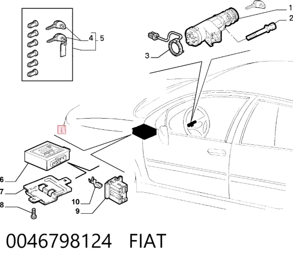 Stacyjka zapłonowa 0046798124 Fiat/Alfa/Lancia
