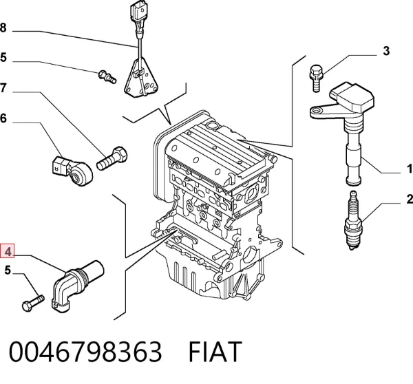 Czujnik położenia wału korbowego 0046798363 Fiat/Alfa/Lancia