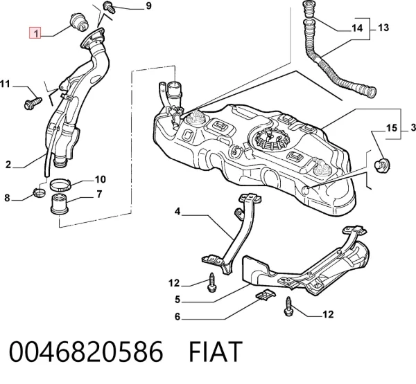 Korek wlewu paliwa 0046820586 Fiat/Alfa/Lancia