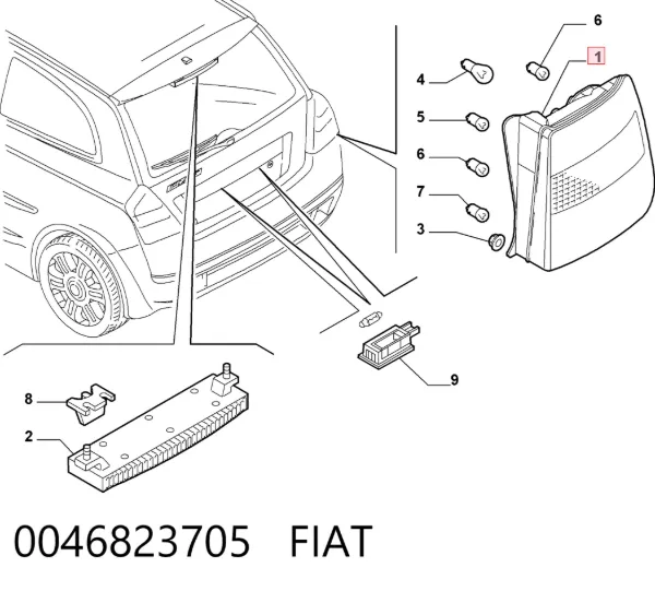 Lampa zespolona tylna prawa Fiat Stilo 192