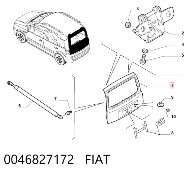 Drzwi tylne (bagażnika 3/5) Fiat Panda II