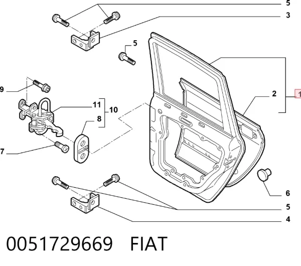 Drzwi tylne lewe Fiat Croma II
