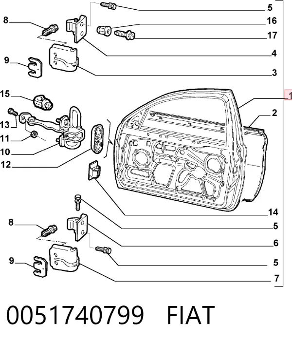 Drzwi przednie lewe Alfa Romeo 147 937